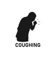 Adult Man Coughing Silhouette Dry Cough Logo