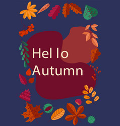 Autumn Poster Hello Fall Season Card Forest