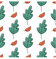 Green Oak Leaves Seamless Pattern Seasonal Print