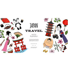 Hand Drawn Travel To Japan Concept