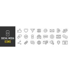 Social Media And Web Icon In Line Style Data