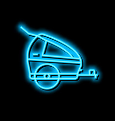 Trailer Kid For Bicycle Neon Glow Icon