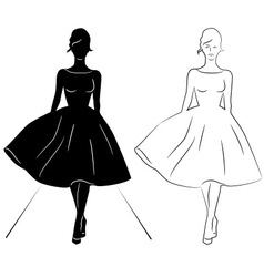 Woman Silhouette On The Runway