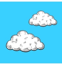 Cloud engraving style Royalty Free Vector Image