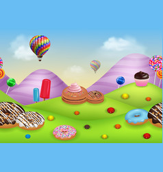 Fantasy Candyland With Dessrts And Sweets