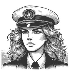 Female Captain Portrait Engraving