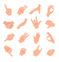 Hand collection on white background Royalty Free Vector