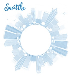 Outline Seattle City Skyline