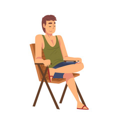 Beach Chair Man Sitting Vector Images Over 200