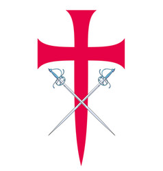 Swords Clashing Over A Red Cross