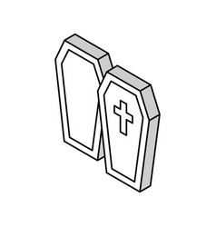 Coffin Halloween Isometric Icon