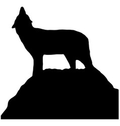 Howling Wolf On Cliff Silhouette