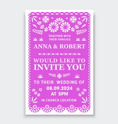 Wedding Invitation Banner Paper Cut Mexican Style