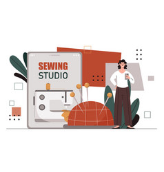 Woman In Sewing Studio