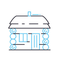 Forest Hut Line Icon Outline Symbol