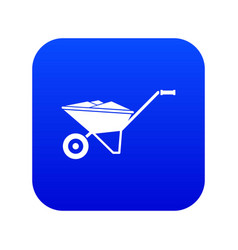 Wheelbarrow Icon Digital Blue