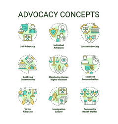 Advocacy Concept Icons Set