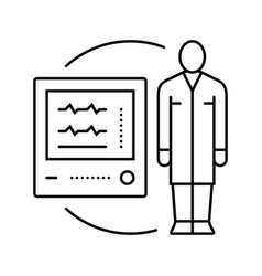 Cardiac Monitor Technician Line Icon