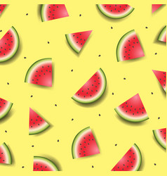 Pattern With Sweet Watermelon Yellow Background