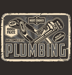 Plumbing Tools Monochrome Vintage Poster