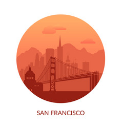 San Francisco Usa Famous City Scape Background