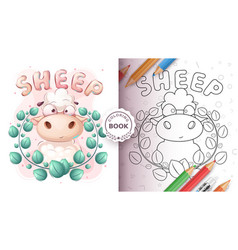 Cartoon Character Pretty Animal Lamb - Coloring