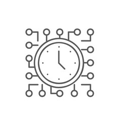 Digital Time Industry Lineal Icon Time