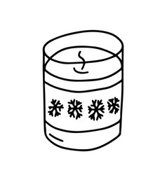 Doodle Candle With Snowflakes