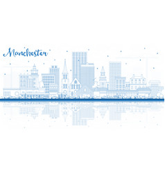 Outline Manchester New Hampshire City Skyline