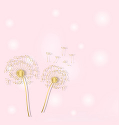 Pink Background With Gold Dandelion