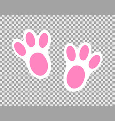 Bunny Foot Print Cute Pink And White Rabbit Paws