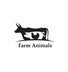 Farm animals label Royalty Free Vector Image - VectorStock