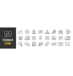 Feedback And Testimonial Web Icon Set In Line