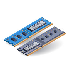 High Speed Computer Ram Memory Flat Isometric 3d