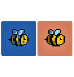 Bee In 8 Bit Pixel Art For Beads And Game Assets