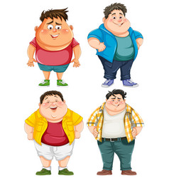 Set Of Overweight Male Cartoon