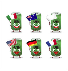 Beer Can Cartoon Character Bring The Flags