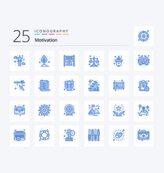 Motivation 25 Blue Color Icon Pack Including