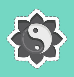 Sticker Line Cut Yin Yang Related To Chinese New