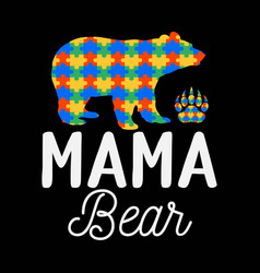 Mama Bear Autism Awareness Mommy Puzzle