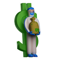 Paramedic With Hazmat 3d Cartoon Character Carryin