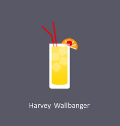 Harvey Wallbanger Cocktail Icon On Dark