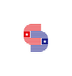 Letter Sc Stripes Star Flag Symbol Logo