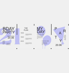 Birthday Party Banner With Trendy Minimalist