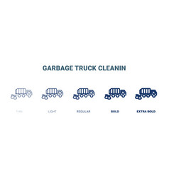 Garbage Truck Cleanin Icon Thin Light Regular