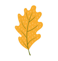 Oak Tree Leaf In Autumn Hand Drawn