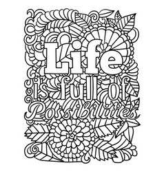 Possibilities Motivational Quote Coloring Page