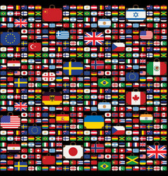 Seamless Pattern With Travel Suitcases In Flags