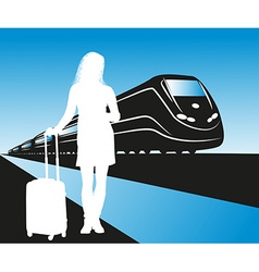 Silhouette Of A Lady Waiting For A Train