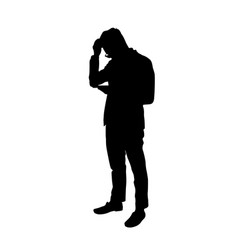 Silhouette Of A Person Standing Holding